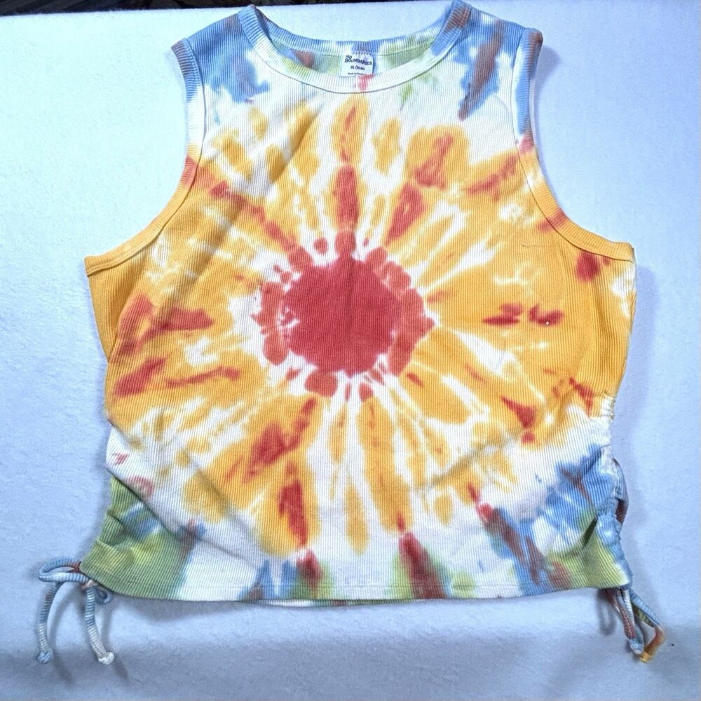 No Boundaries Tie Dyed Ribbed Tank Top Y2K  Women’s Jr Size XL